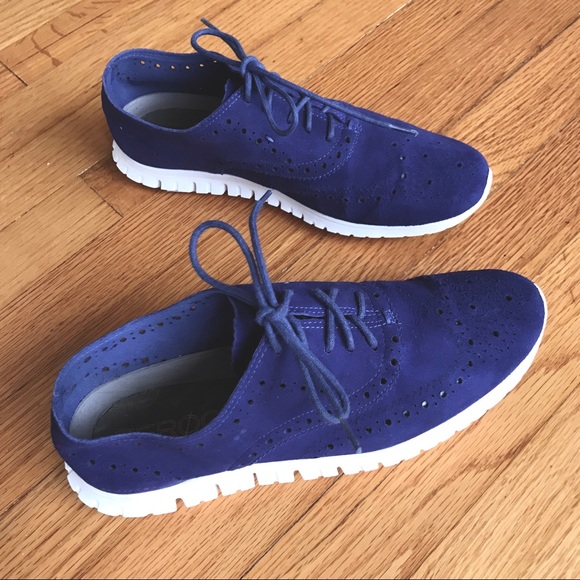 Cole Haan Suede ZeroGrand Wingtip Oxford Sneakers - Picture 3 of 12